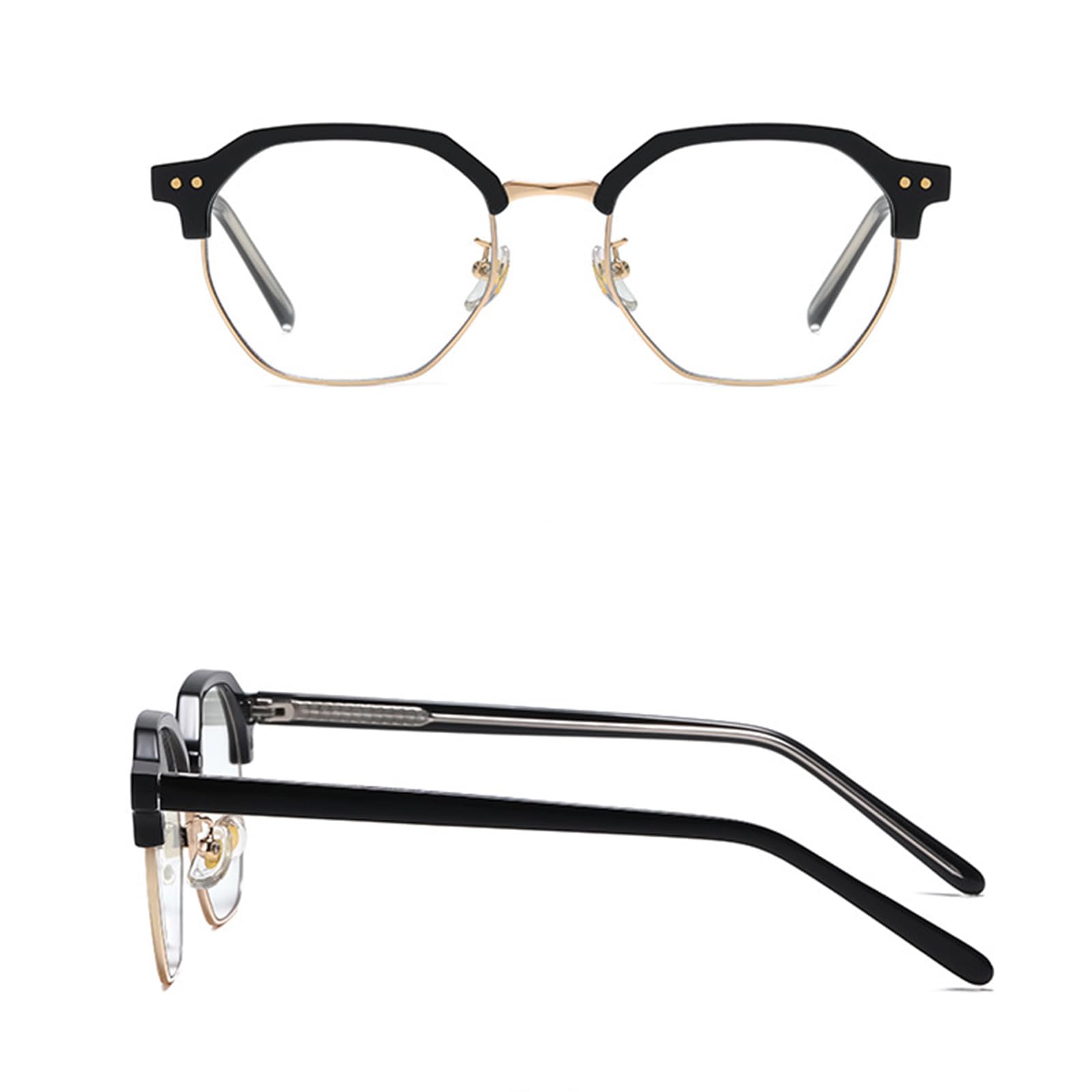 Blaulichtfilter Brille Für Herren Computerbrille TR90 Halbes Bild Anti Blaulicht Anti-Müdigkeit Blue Light Blocking Glasses Ohne Stärke Für PC TV Tablet Unisex,A