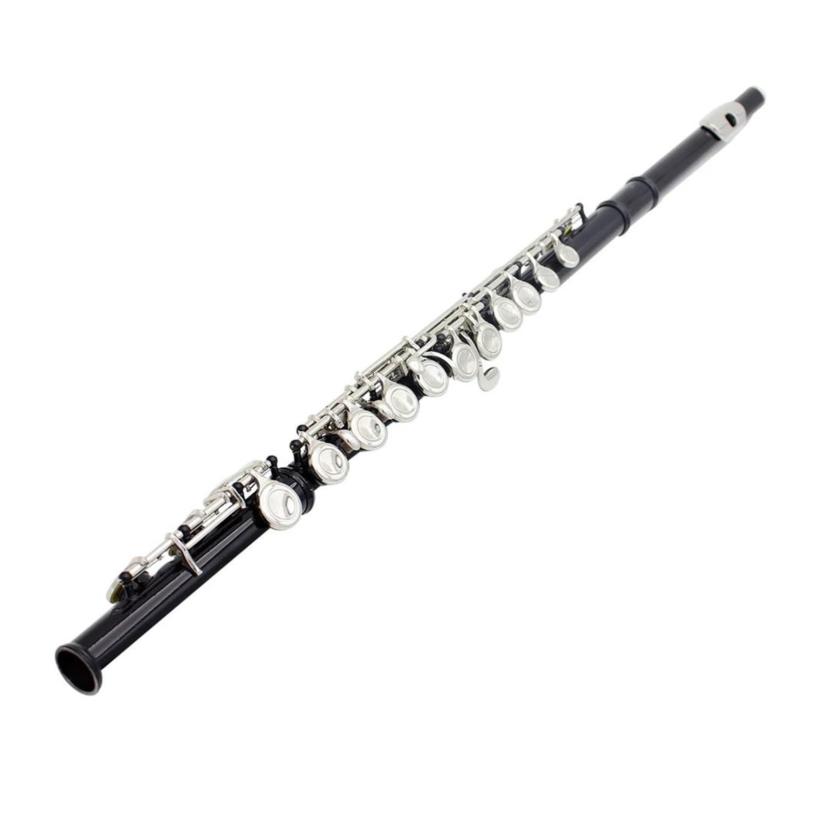 flauta de instrumento musical Flauta cerrada con 16 agujeros abiertos flauta con llave C flauta de concierto profesional chapada en plata