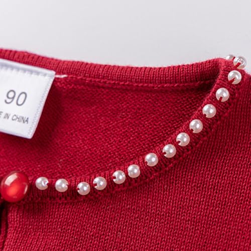 Girls' Knit Cardigan Hand-Beaded Shawl Sweater Long Sleeve Button Cardigans Tops Spring Fall Open Front Cover-Up Outerwear3