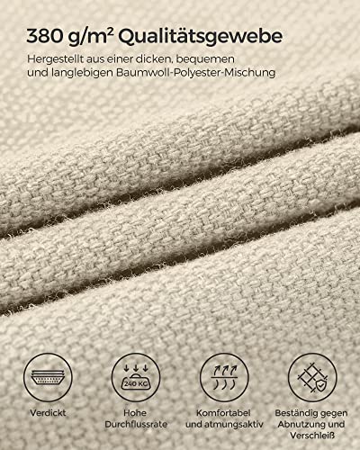 SONGMICS Hängematte mit Gestell, 210 x 150 cm, auf 5 Verschiedene Höhen verstellbar, Gestell aus Metall, bis 240 kg belastbar, für Garten, schwarzes Gestell und beige Hängematte GHS001M01 5