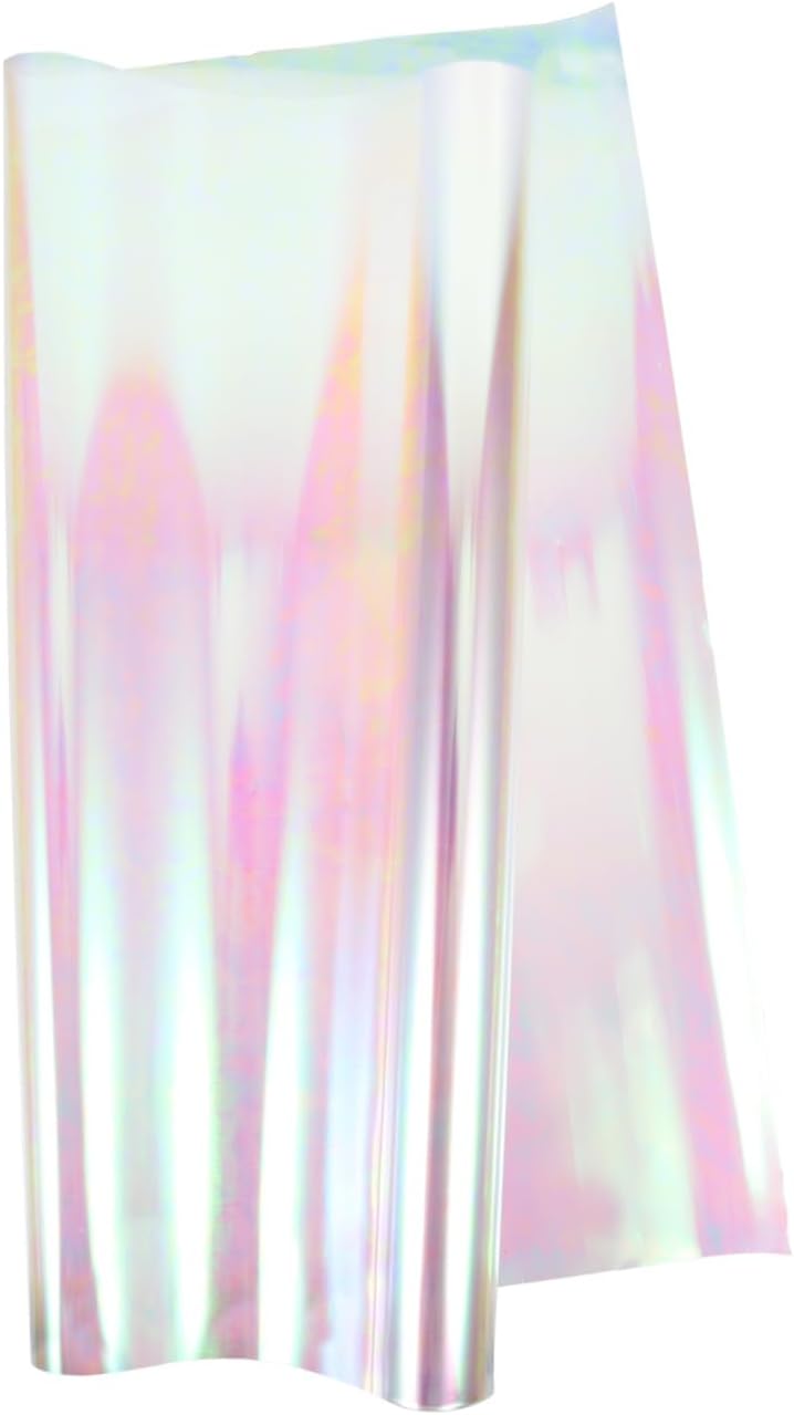 GOOHOCHY Iridescent Cellophane Wrapping Paper Roll 5.8 Mil Thick 56cm X 10 Yards Floral Bouquet Wrap DIY Rainbow Wrap for Flower Arrangements