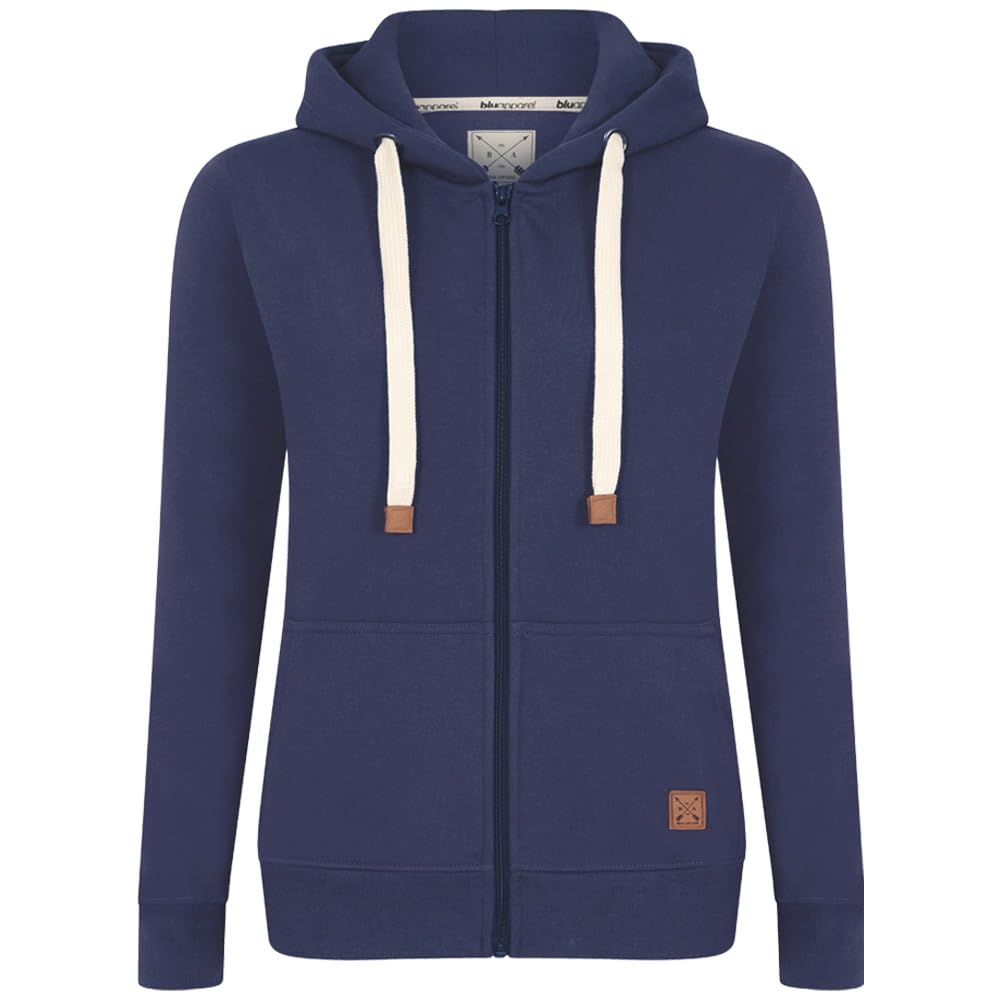 Blu Apparel Sweat à capuche zippé extra chaud pour femme - Sweat à capuche uni pour l'hiver - Doublure polaire chaude - Veste zippée - Pull de sport pour femme