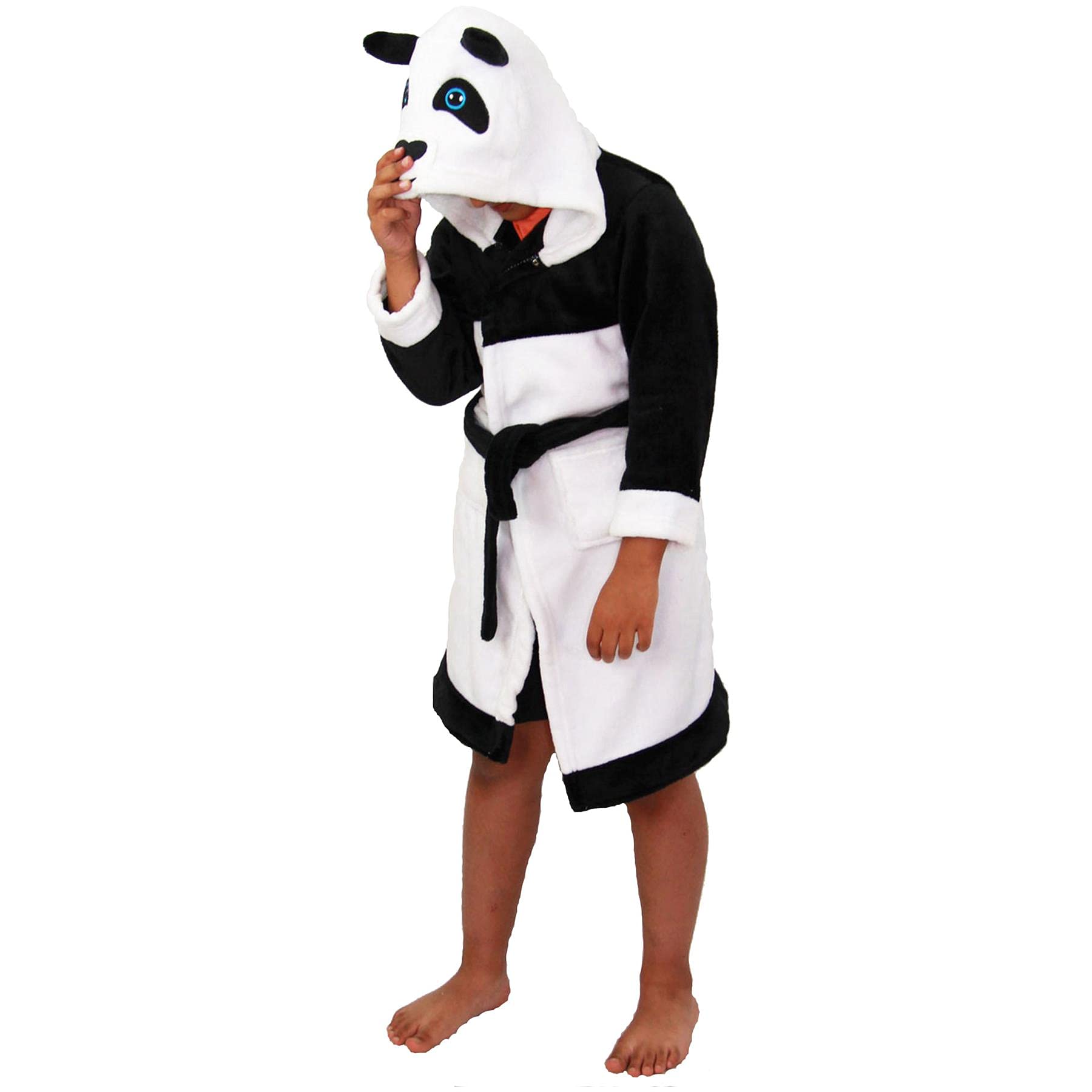 A2z 4 Kids Unisex Kids Panda Super Soft 3D Animal Detail Bathrobe Dressing - Bathrobe 9-10