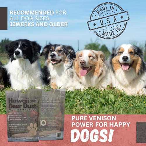 Image of Hawaii Deer Dust Meal Topper for Dogs | 100% Venison Meat | Grain-Free & All-Natural | High Protein Dog Food Topper with No Additives, 8oz | Made in The USA