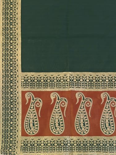 Image of PURVAJA Women's Kanjiwaram Semi-Stitched Lehenga choli