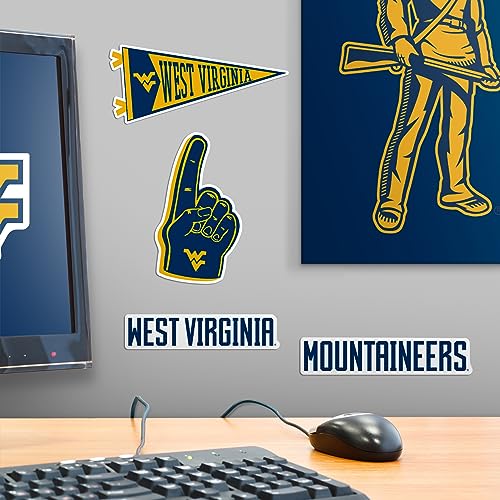 Image of West Virginia University 9ct Vinyl Large Deluxe Stickers Variety Pack - Laptop, Water Bottle, Scrapbooking, Tablet, Skateboard, Indoor /Outdoor - Set of 9