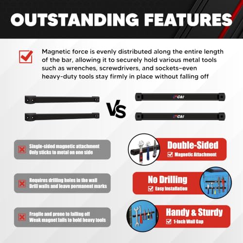 CT-2-Pack-12-Inch-Double-Sided-Magnetic-Tool-Holder-Strip-Heavy-Duty-Ultra-Strong-Wall-Mount-Magnetic-Tool-Bar-Tool-Storage-Organizer-for-Garage-Workshop-Kitchen