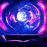 Atrippy Blacklight Galaxy 3D Tapestry for Bedroom, Glow in the Dark Space Room Decor Wall Hanging, UV Reactive Vortex Tapestries Backdrop Posters for Living Gamer Room Dorm Office 51x60 Inches