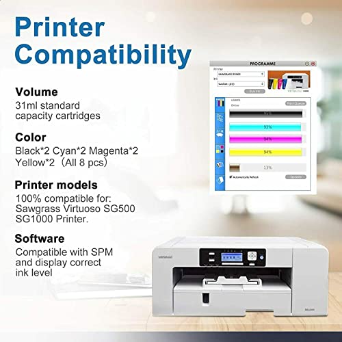 Empty Refillable Ink Cartridge With One Time Chip Compatible For Virtuoso Sawgrass Sg500 Sg1000 Printer Refill With Dye Pigment Sublimation Ink #TOP2
