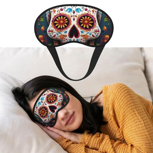 睡眠用アイマスク 通気性 遮光 睡眠マスク カラフル シュガースカル ナイト目隠し ソフト 快適 ナイトアイ スリープシェード カバー 男女兼用 ホームナップ用アイカバー