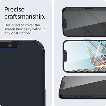 Spigen iPhone 17e / 16e / 14 / 13 Pro / 13 ile Uyumlu Cam Ekran Koruyucu GLAS.tR Slim HD Privacy Hayalet - AGL03393 (Spigen TR Garantili)