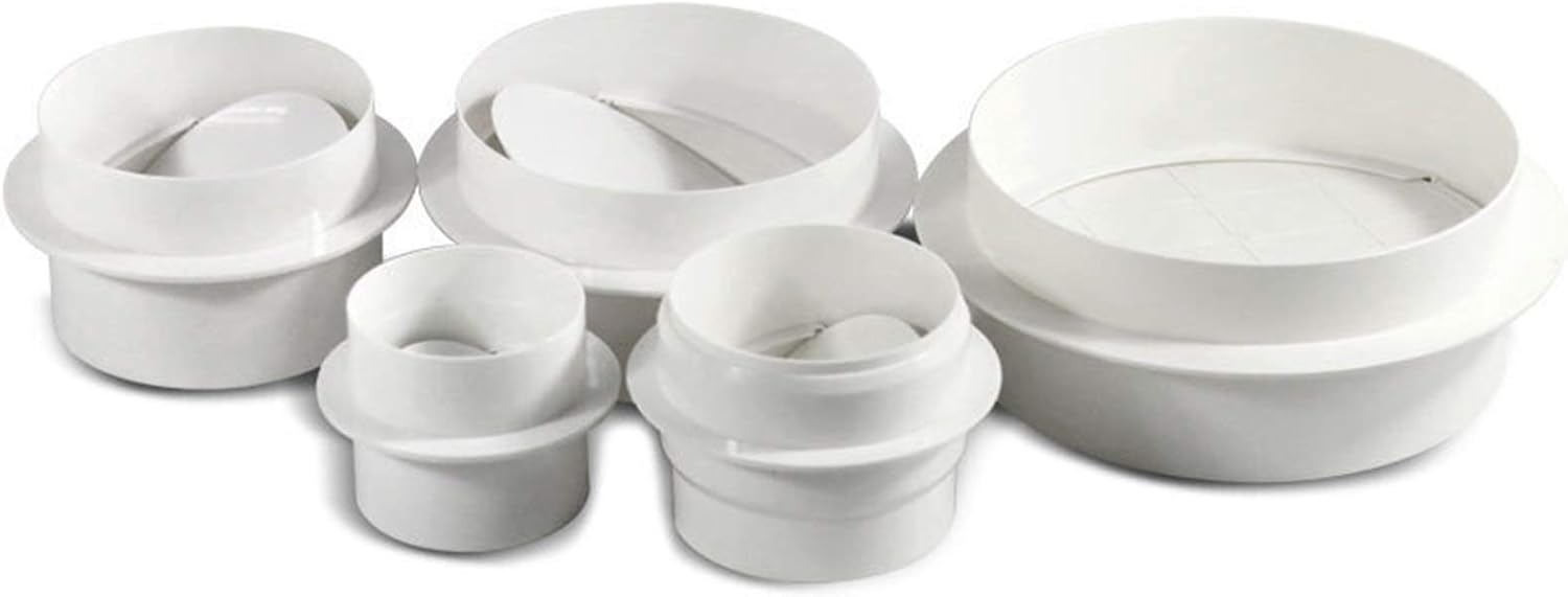 registers grilles & vents Grille air vent 80-200mm PVC Round Pipe Draft Blocker Backdraft Damper One Way ventilation fan air duct Check Valve Kitchen Ventilation Grill Ventilation DIY accessori(Foil T