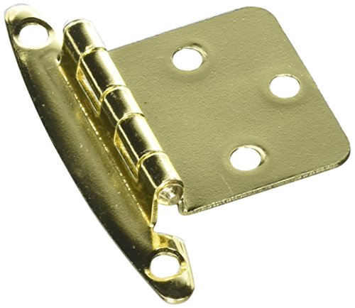 Variable Overlay Non Self-Closing, Face Mount Polished Brass Hinge - 2 Pack #TOP8
