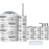 貝桶　2個セット Amazon.com: Bathroom Accessory Set 6 Piece Abstract Zebra