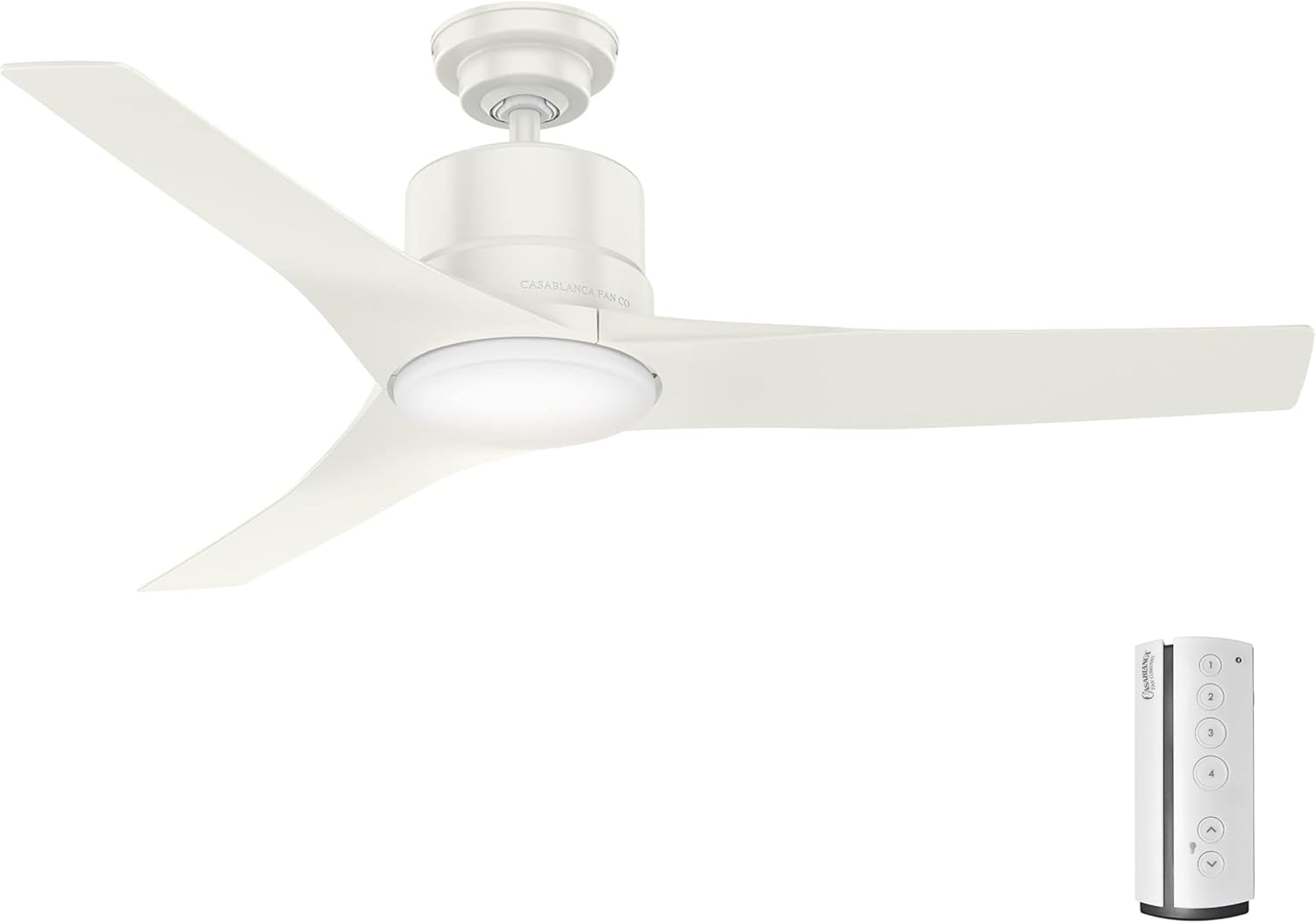 Casablanca Fan 52 Inch Casual Fresh White Finish Outdoor Ceiling Fan With LED Light Kit and Remote Control (Renewed)