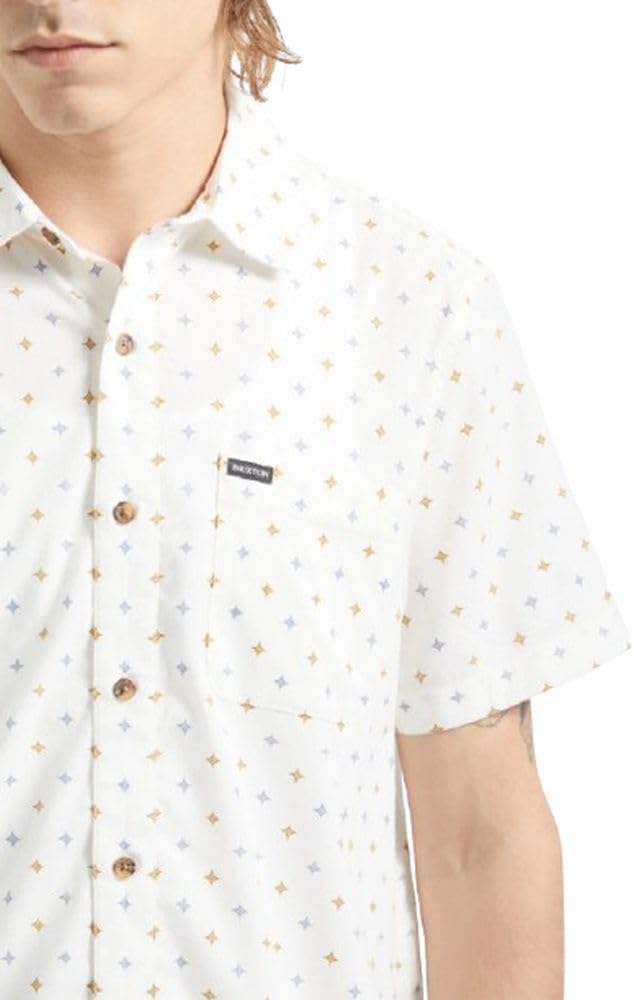 BRIXTON CHARTER PRINT SS WVN WASHED BLACK PYRAMID