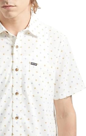Brixton Charter Print Ss Wvn Washed Black Pyramid