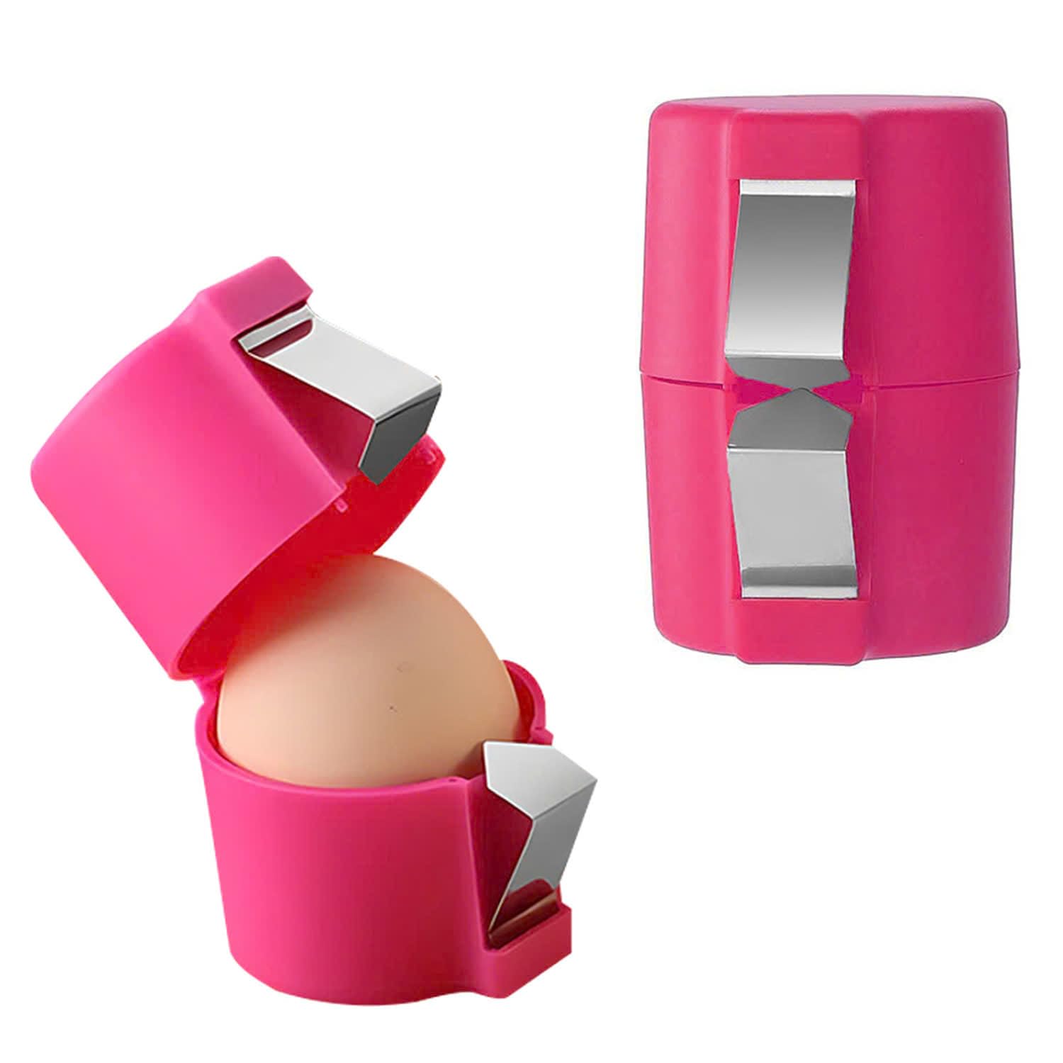 Egg Shell Opener, Egg Opener, Egg Cracker Tool for Raw Eggs, Egg Shell Opener Cutter Tool, Handheld Egg Slicer, Egg Cracker and Separator for Cooking,Eggs Breaker Multifunctional (pink)