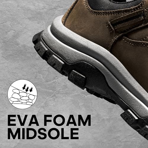 NORTIV 8 Men's Waterproof Hiking Shoes Non-Slip Trekking Trail Shoes Lightweight Durable Outdoor Work Shoes Bluff3