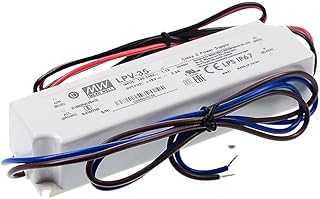 Mean Well LPV 35W 12V 3A LED Driver， Single Output LPV-35-12 Switching Power Supply Converter Transformer with IP67, Constant Pressure