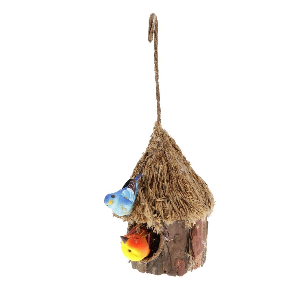 2xHandmade Bark Hanging Bird Nest House Hatch Breeding Grass Cave B|Home & Garden|Yard, Garden & Outdoor Living|Bird & Wildlife Accessories|Birdhouses-image-34