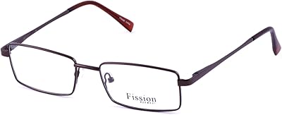 Fission 003 Eyeglasses|Clear Lens|Metal Frame|Size:54-17-140|Brown