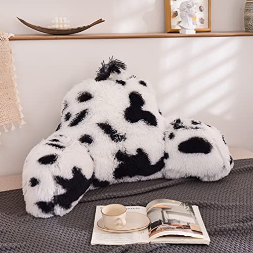 Meeting Story Cow Print Reading Pillows Plush Shaggy with Arms