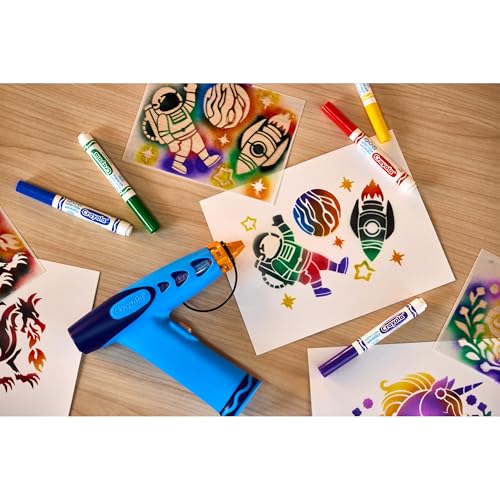 Crayola Marker Airbrush Spray Art Kit, 8 Washable Markers, 5 Stencils - image 6