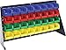 Large Bench Rack with Bins (Complete Package) Bin Dimensions: 5" H x 5 1/2" W x 10 7/8" D (qty. 18), Bin Color: Blue