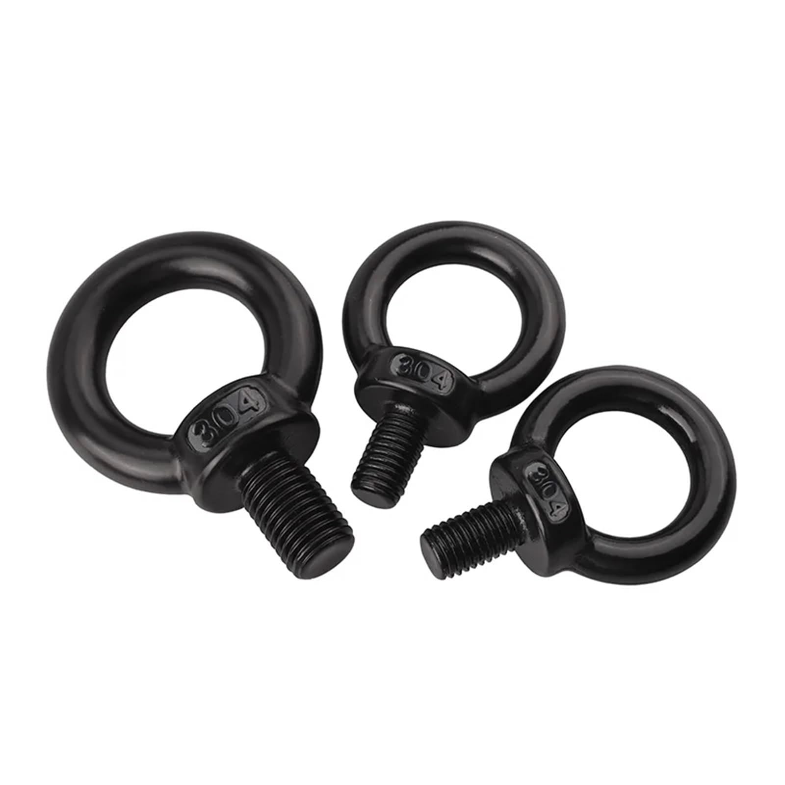 Tornillo De Ojo Perno de anillo elevación acero inoxidable negro Tornillos ojo marinos(M24X40 1PC)