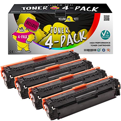 YELLOW YETI 305X 305A 4 Cartuchos de Tóner compatibles para HP LaserJet Pro 300 M351a MFP M375nw Pro 400 M451dn M451dw M451nw MFP M475dn M475dw | CE410X 4000 páginas CE411A CE412A CE413A 2600 páginas