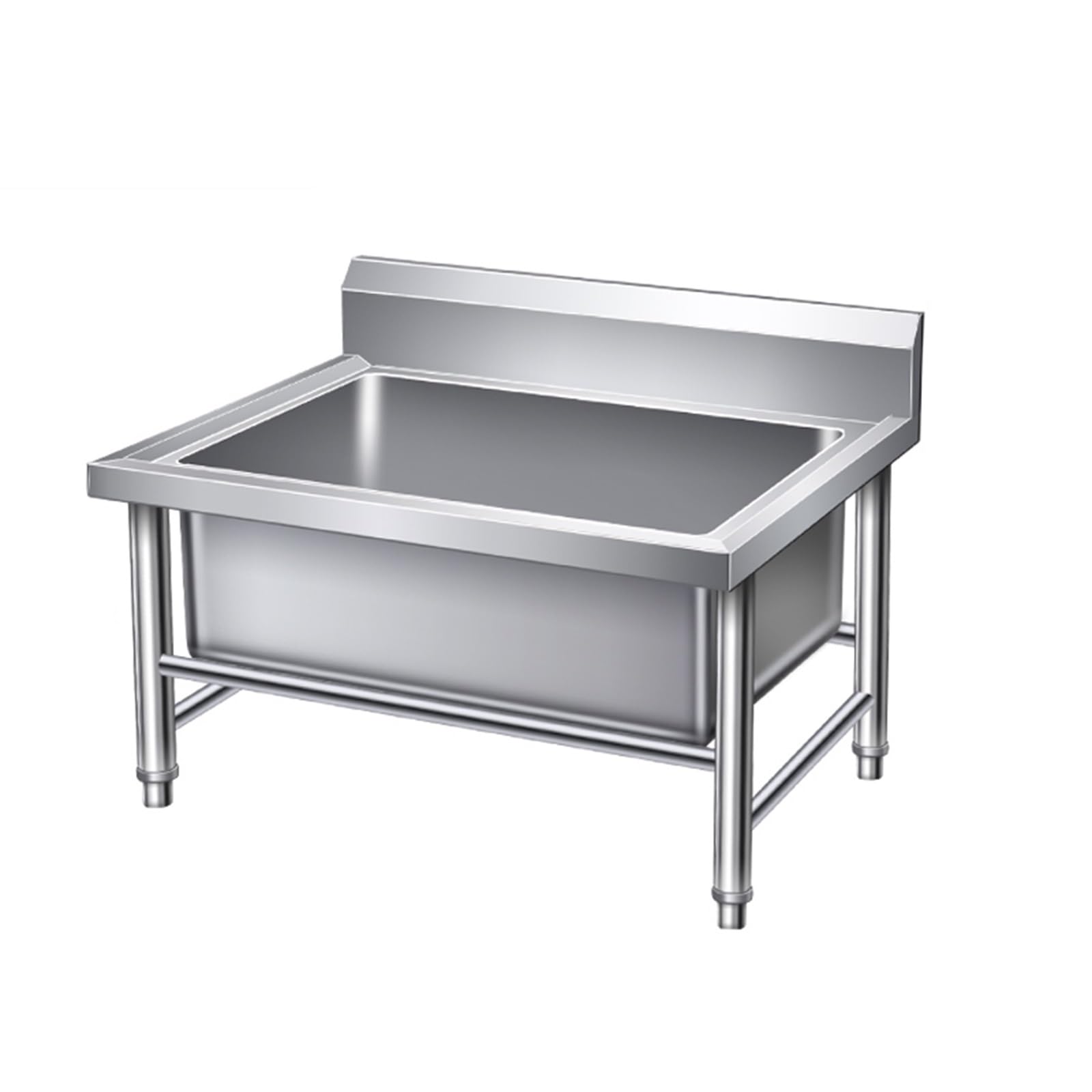 asdchZen Heavy Du Stainless Steel Sink With Fau Freestanding Floor Mount Mop Basin For Commercial Kitchens Restaurants Gas And Basements Slop Sink With Draina,80 * 60 * 55CM/31.4 * 23.6 * 21.6IN