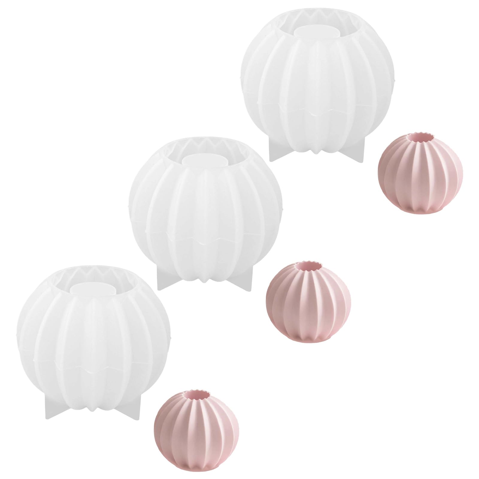 Nucelit Multipurpose Silicone Heatproof Striped Sphere for Resin Art Candlestick Making Sphere Molds