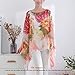 Max Hsuan Women's Loose Solid Sheer Chiffon Caftan Poncho Batwing Tunic Top Blouse Summer Oversized Shirts (Floral)