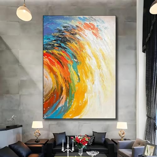 Grande toile abstraite de pétales colorés pour design mural - 3