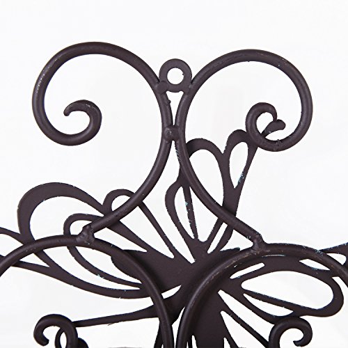 Asense Metal Butterfly Wall Decor, Flower Scroll Design Wall Hanging Decoration for Indoor Outdoor Garden - Thumbnail 5