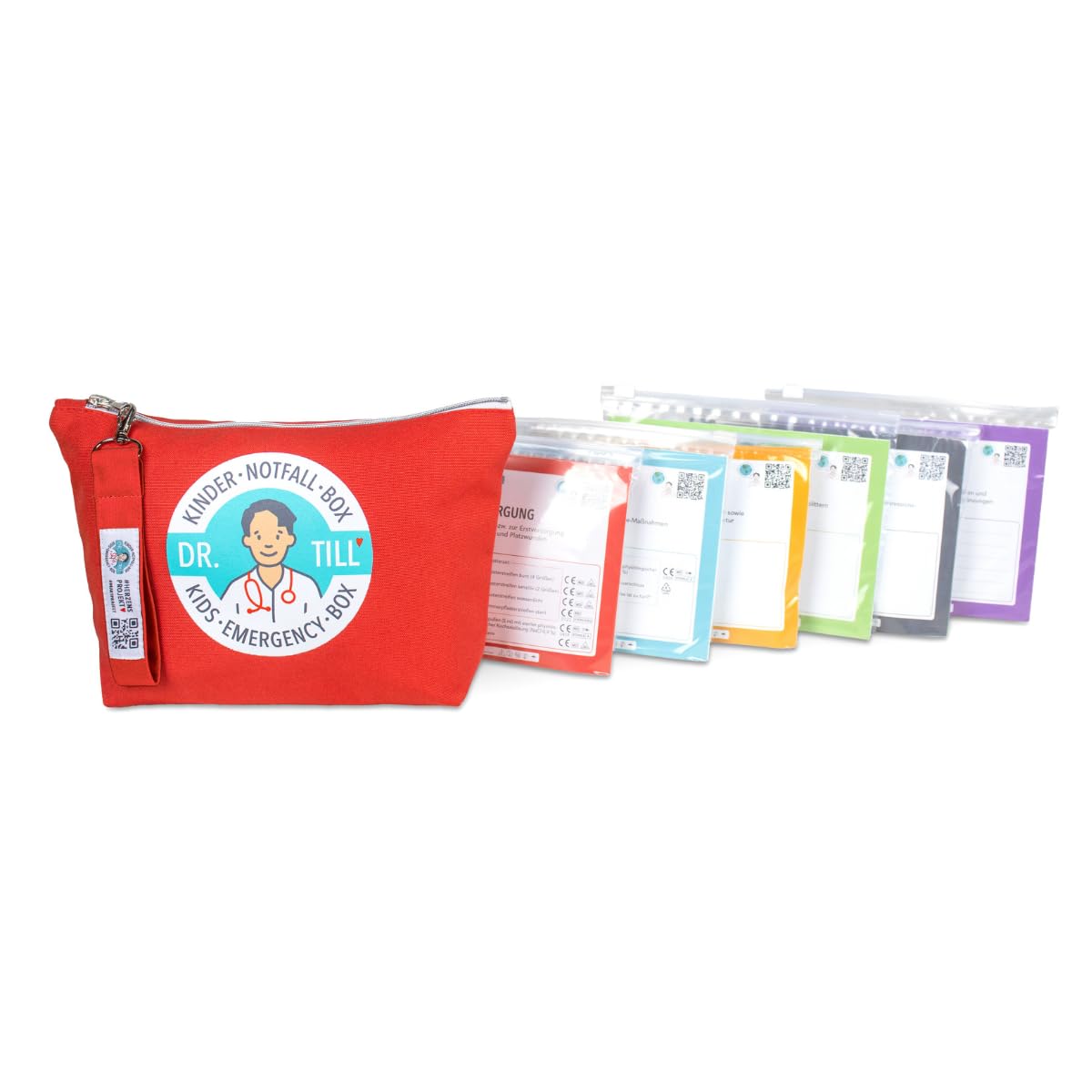Dr. Till Kindernotfallbox MODULAR | 156 Teile | inkl. Reise-Set & Pflaster Strips Box - Erste Hilfe Set für Zuhause & unterwegs
