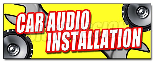 48" CAR AUDIO INSTALLATION DECAL sticker stereo speakers repair amps auto