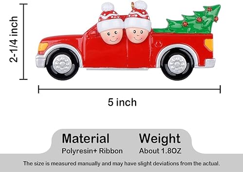 Miniatura 38 de Red Family - Adorno de camioneta – Familia de 3 comprando un árbol de Navidad – Adorno de Navidad personalizado para familia de 3 – Adorno familiar