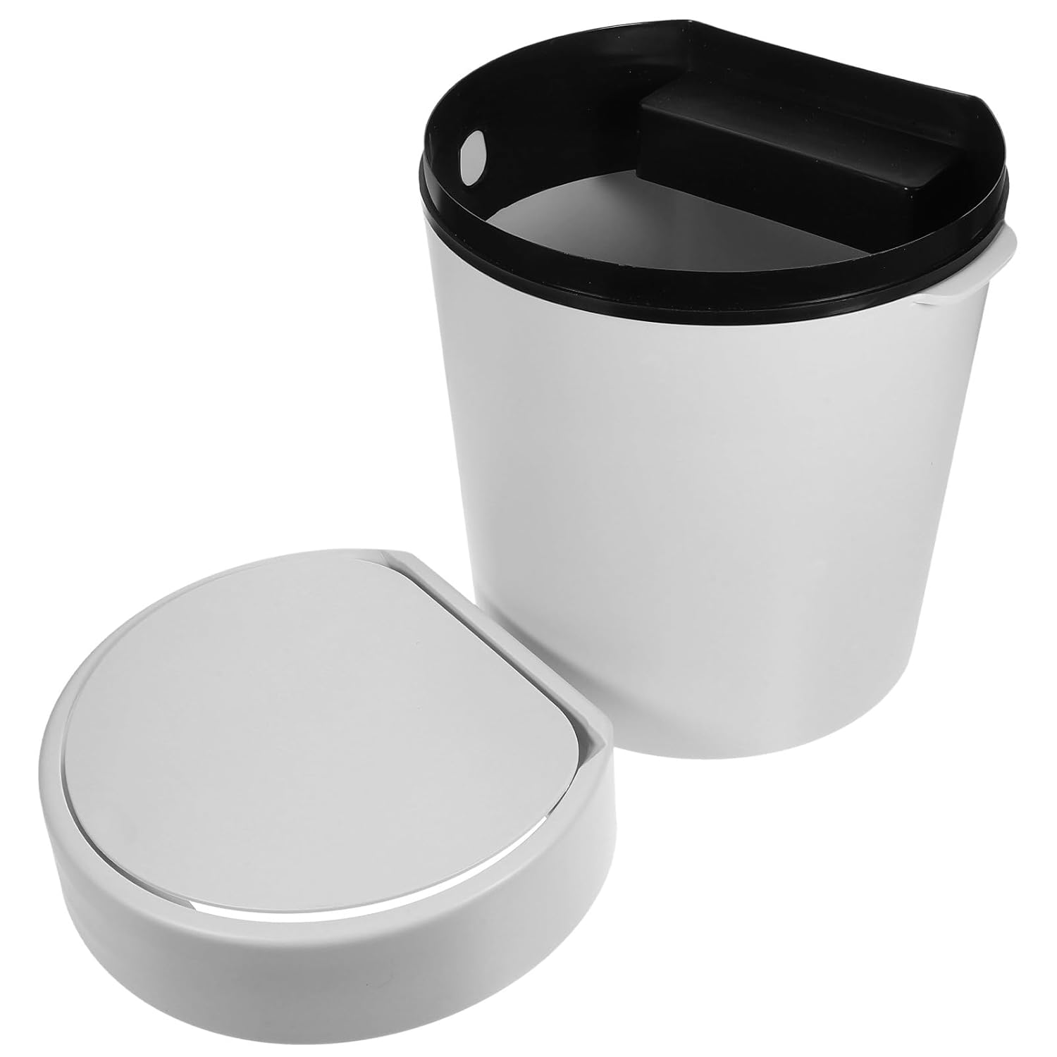 Plastic Trash Can with Lid, 5.3 Gallon Narrow Wastebasket for Bathroom, Kitchen, Bedroom – Gray Covered Garbage Bin for Home Storage and Organization