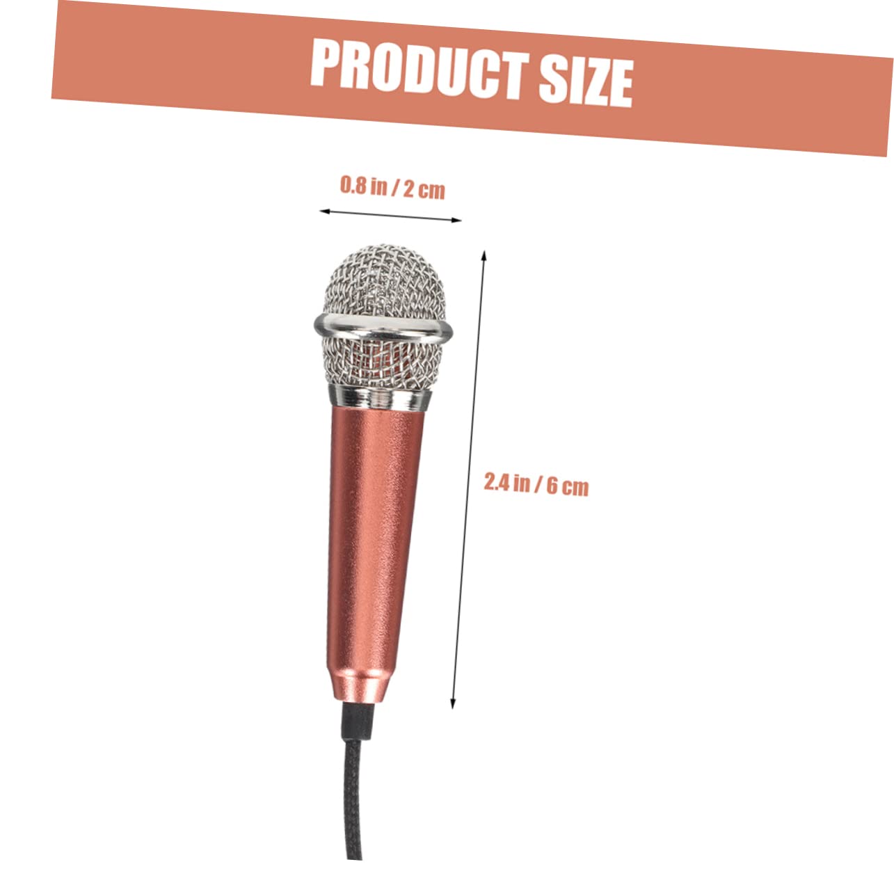 TOGEVAL 2Pcs Miniature Microphone for Smartphone Portable Mic Compatible with Recording Podcasting Durable Design for Vlogging Interviewing and Singing