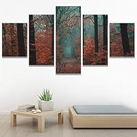 SIGNWIN 5 Panel Canvas Wall Art Rustic Woods for Home Decorations Ready to Hang - 60