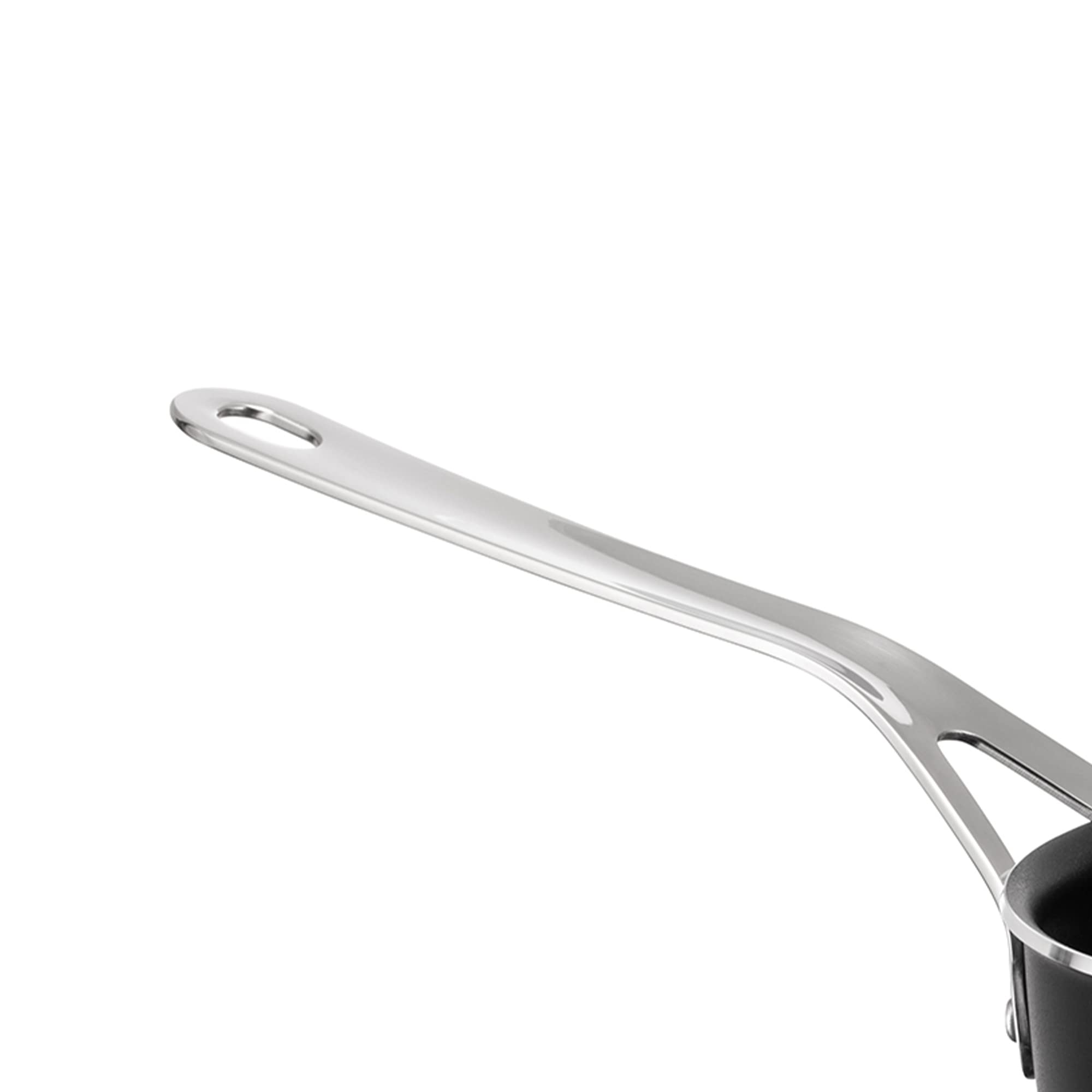 Casseruola Alessi Pots&Pans - Pentola A Manico Lungo In Alluminio Antiaderente, Adatta Anche A Induzione, 16 Cm Nera