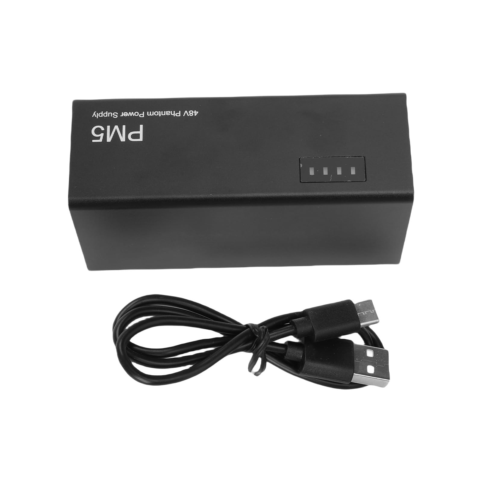 Denash Alimentation Fantôme 48 V, Alimentée par Batterie Portable avec Batterie Rechargeable Intégrée de 1 500 MAh et Sortie D'entrée XLR, pour Microphones à Condensateur,