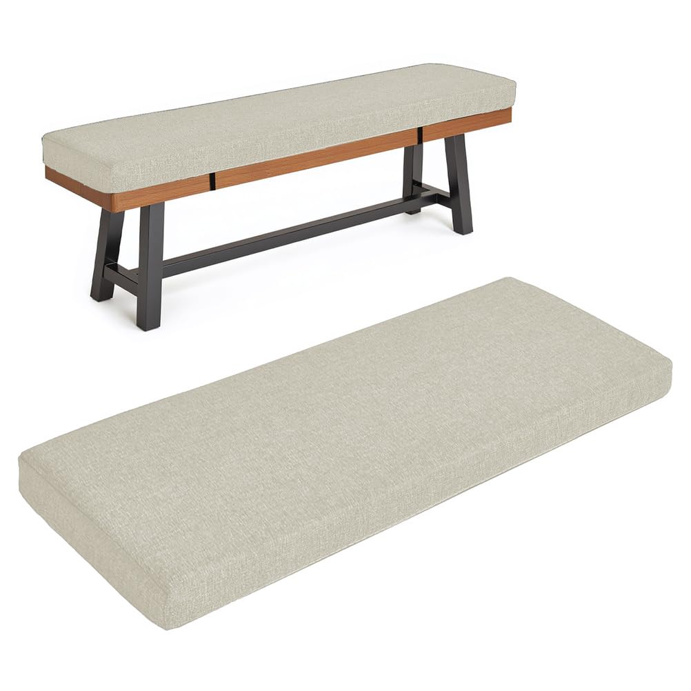 Coussin de banc de jardin lavable et antidérapant 120x55 cm pour extérieur