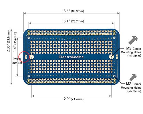 Image of ElectroCookie Solderable Breadboard PCB Board for Electronics Projects Compatible for DIY Arduino Soldering Projects, Gold-Plated (5 Pack + 1 Mini Board, Blue)