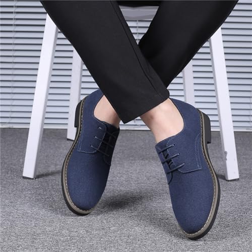 Mens Oxfords Shoes Classic Faux Suede Lace-Up Wedding Shoes Comfortable Business Walking Formal Dress Shoes for Men4