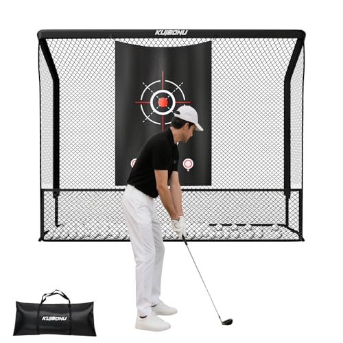 KuiBonu Golf Practice Net - 10x7.5ft Golf Hitting Net with Heavy Duty Frame, Included Target Cloth...