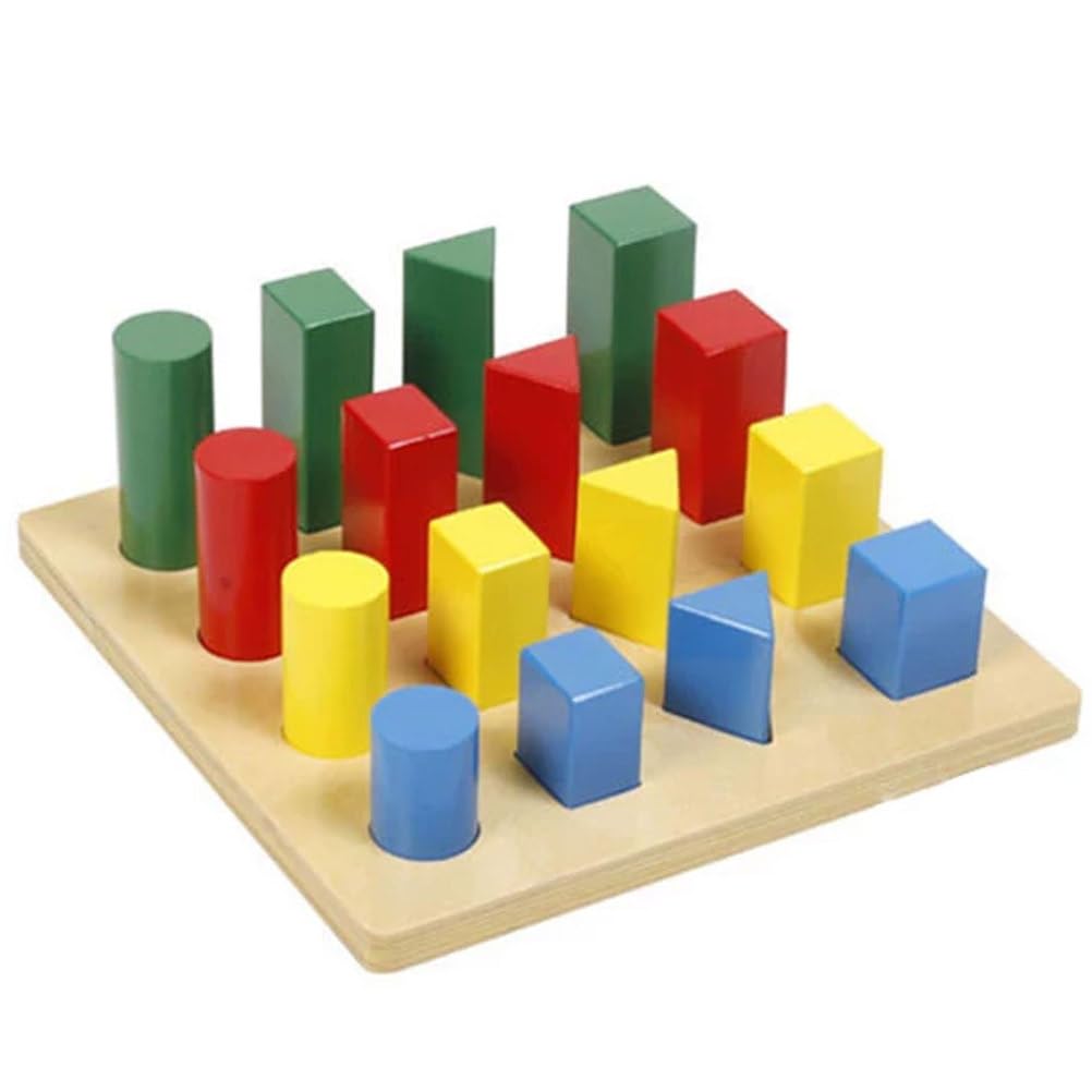 ttnmrc Montessori Wooden Geometric Solids Gradation Board