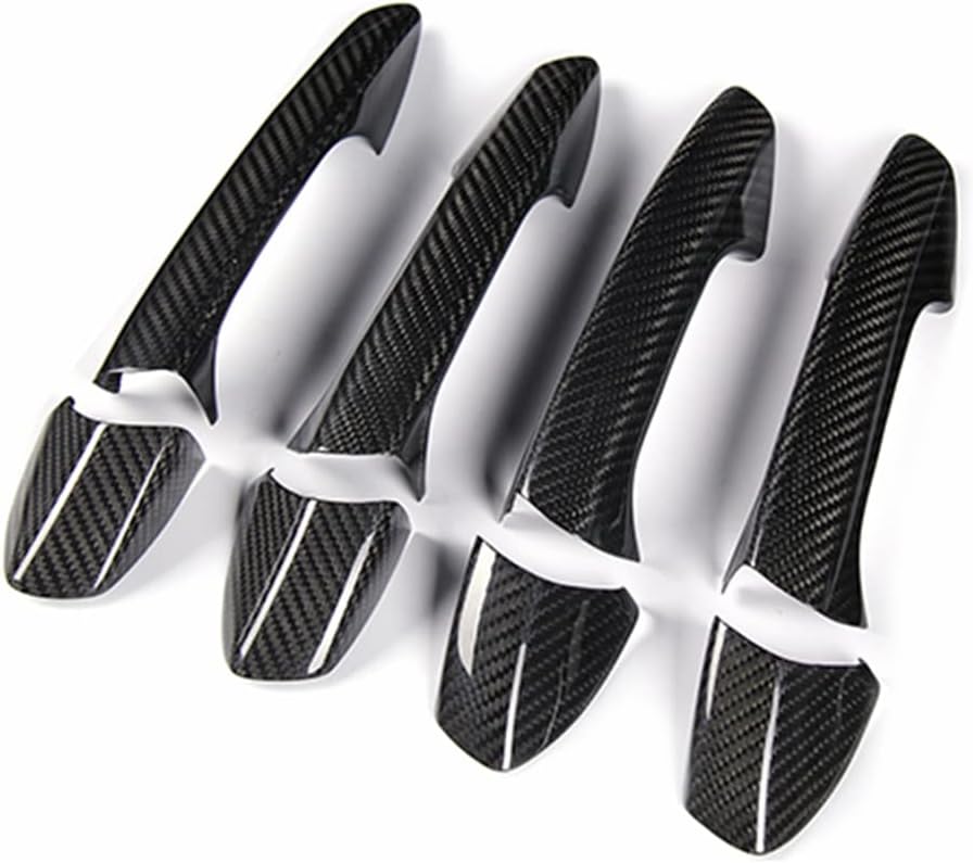 New Carbon Fiber Handle Covers Compatible with Mercedes Benz E-Class W212 2010-2016 E200 E220 E250 E300 E350 E400 E450 (Four Door with Touch Auto Lock)